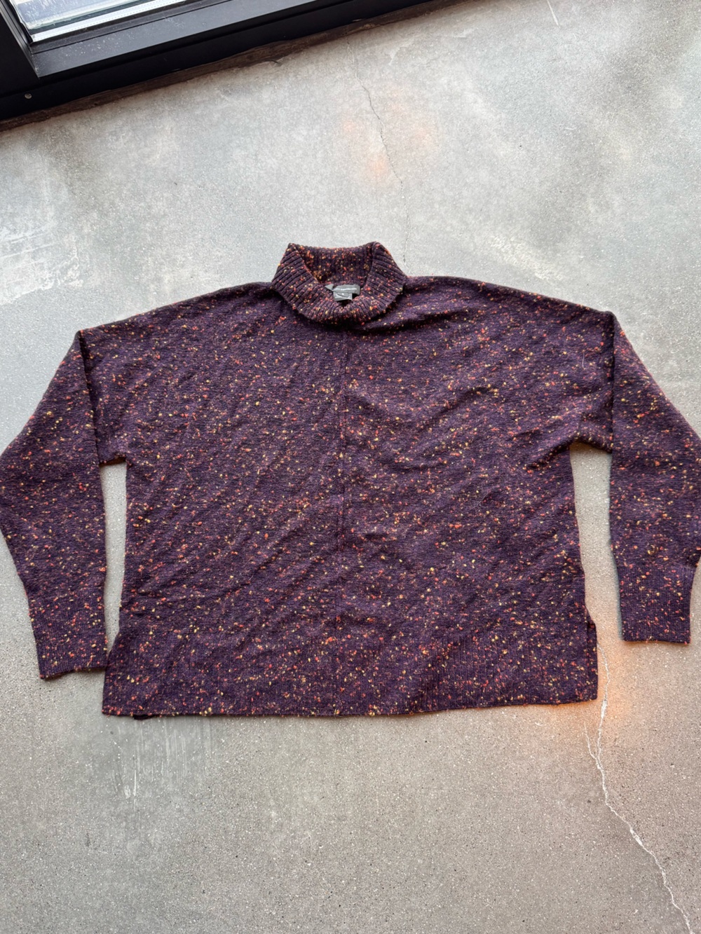 French Connection Speckled Plum Turtleneck Sweater